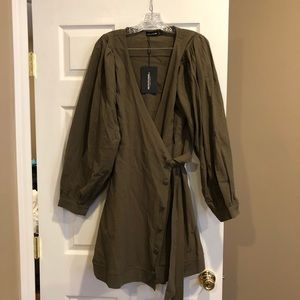 Khaki Wrap Dress